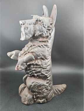 14 In Cast Iron Scottish Terrier Doorstop 7.5 lbs Vintage Scottie Dog Figurine